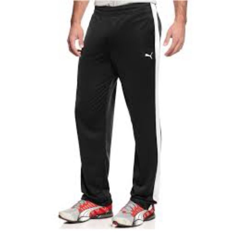 Puma Men’s Black Straight Relaxed Leg Track Pants Joggers Size Medium